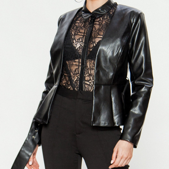 Jealous Tomato ๐
Pleat Peplum Leather Jackets - Picture 7 of 7